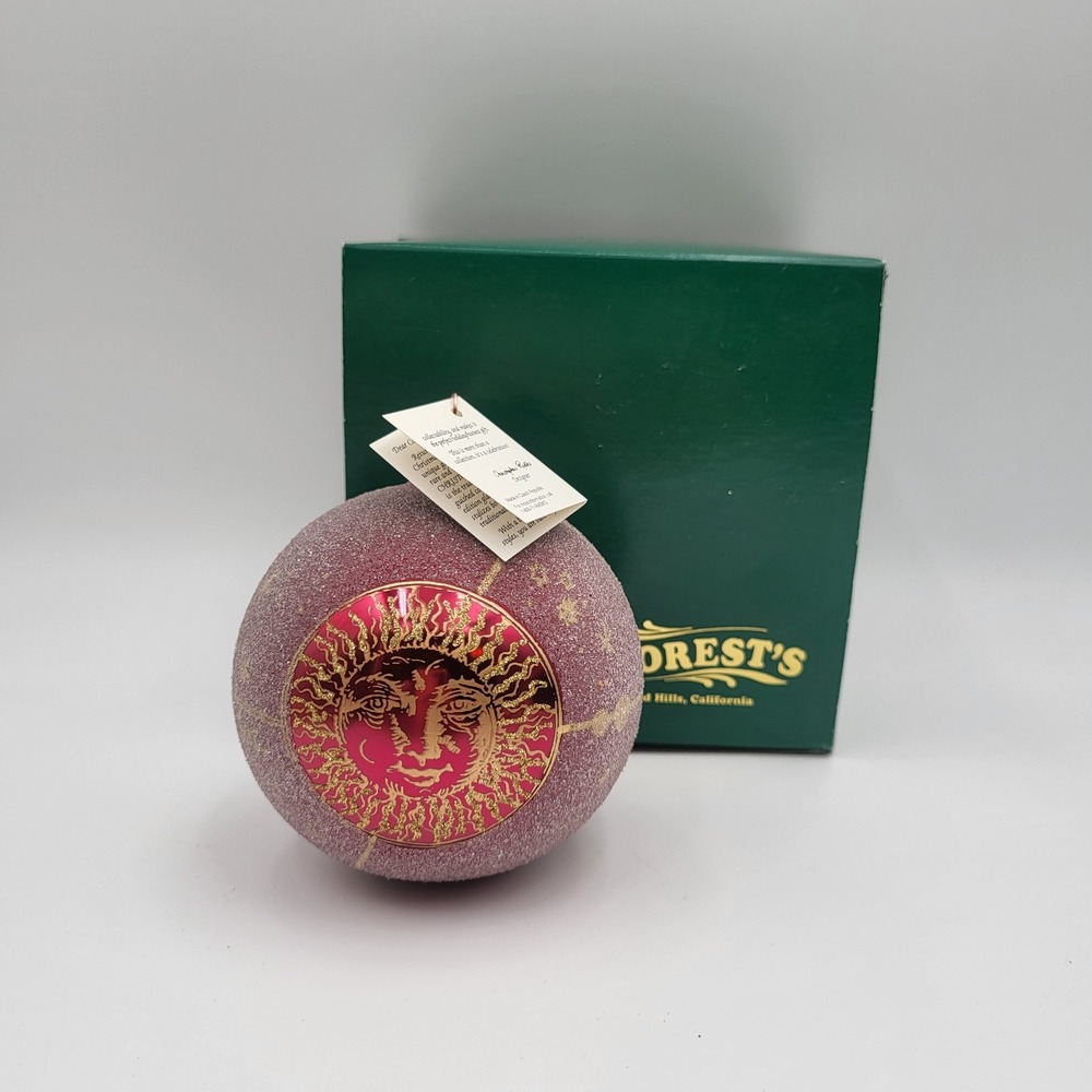 Vintage Christopher Radko Astronomy Frosted Red Ball Christmas ornament